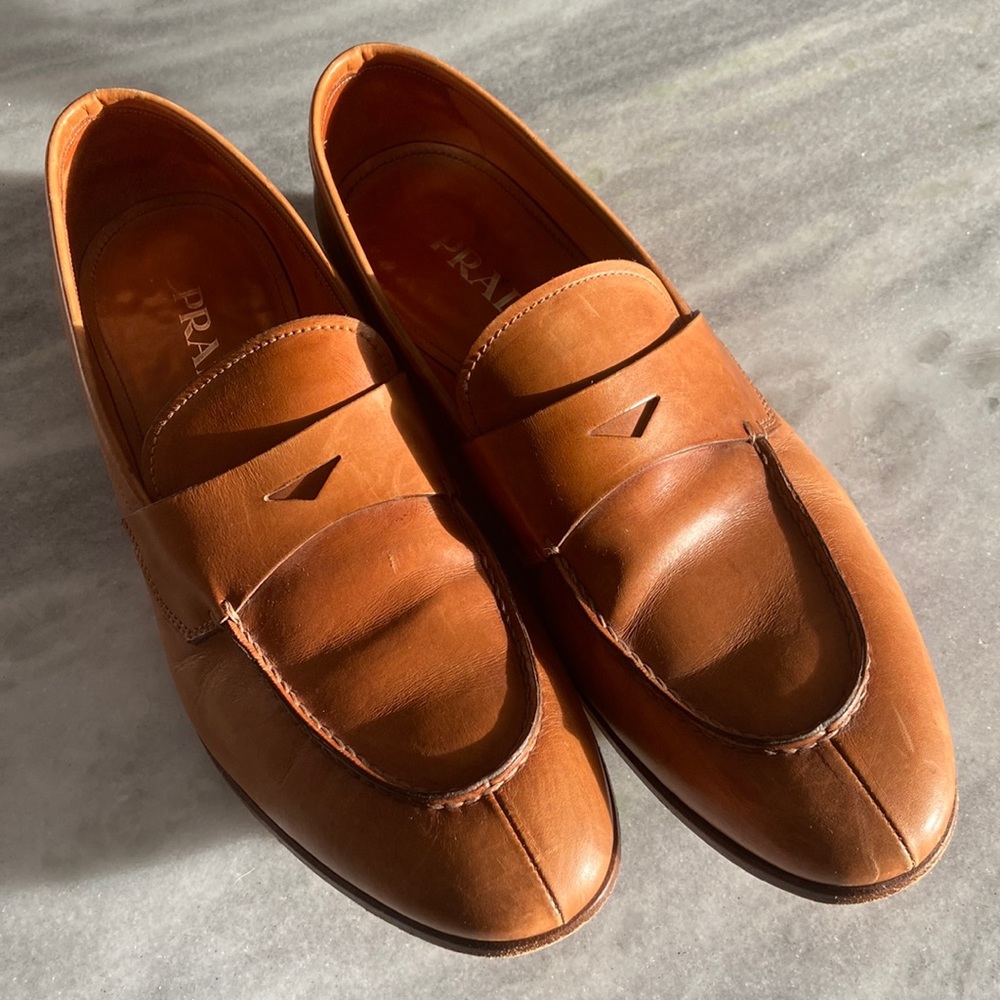 Prada mocasines cognac shoes